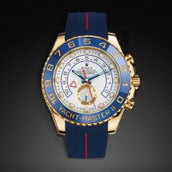 Rubber B VulChromatic® Hi-Rise Navy Blue/Red Devil Curved End Rubber for Rolex Yachtmaster II 44mm - Image 5
