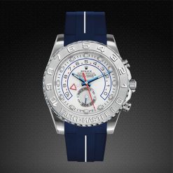 Alternative view of Rubber B VulChromatic® Hi-Rise Navy Blue/Arctic White Curved End Rubber for Rolex Yachtmaster II 44mm