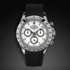 Alternative view of Rubber B Jet Black Curved End Rubber for Rolex Daytona on Oyster Bracelet (Pre2023)