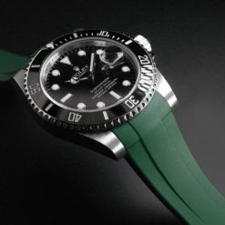 Alternative view of Rubber B Pine Green Curved End Rubber Strap for Rolex Submariner Ceramic 40mm - Glidelock Edition
