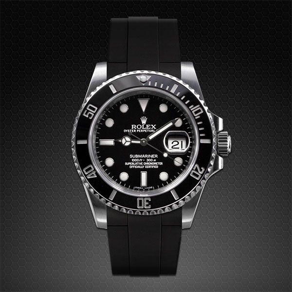 Rubber B Jet Black Curved End Rubber for Submariner 40mm (Non Ceramic) and Ceramic 40mm with Oyster Clasp - Image 13