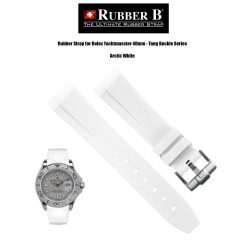Rubber B Arctic White Rubber Strap for Rolex Yachtmaster 40mm Tang Buckle