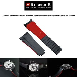 Rubber B VulChromatic® Jet Black VC Red Devil Curved End Rubber for Rolex Daytona 2023-Present and 126500LN