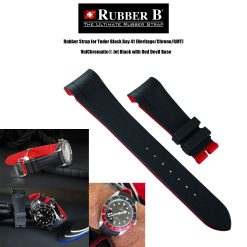 Rubber B VulChromatic® Jet Black/Red Devil Rubber Strap for Tudor Heritage Black Bay 41mm (Heritage/Chrono/GMT)