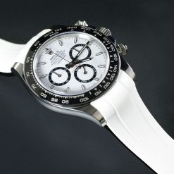 Rubber B VulChromatic® Arctic White VC Jet Black Curved End Rubber for Rolex Daytona 2023-Present and 126500LN - Image 3