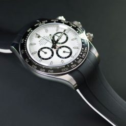 Rubber B VulChromatic® Jet Black VC Arctic White Curved End Rubber for Rolex Daytona 2023-Present and 126500LN - Image 2