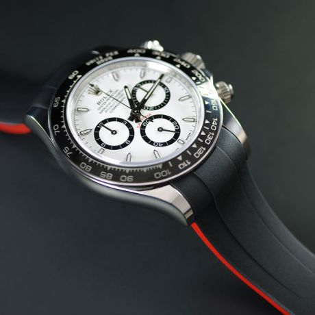 Rubber B VulChromatic® Jet Black VC Red Devil Curved End Rubber for Rolex Daytona 2023-Present and 126500LN - Image 2