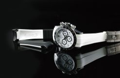 Rubber B VulChromatic® Arctic White VC Jet Black Curved End Rubber for Rolex Daytona 2023-Present and 126500LN - Image 2